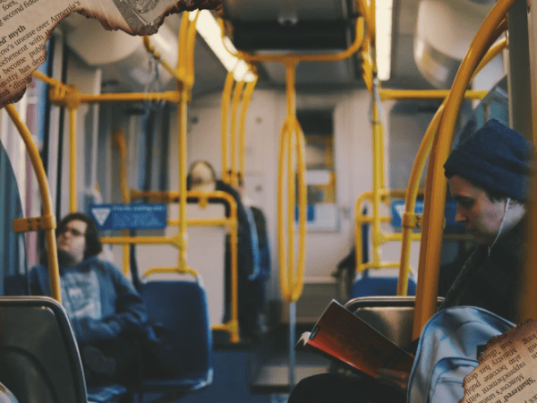 on a bus seat, homeward&nbsp;bound