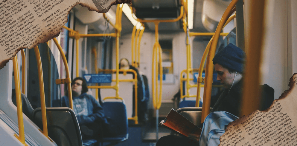 on a bus seat, homeward&nbsp;bound
